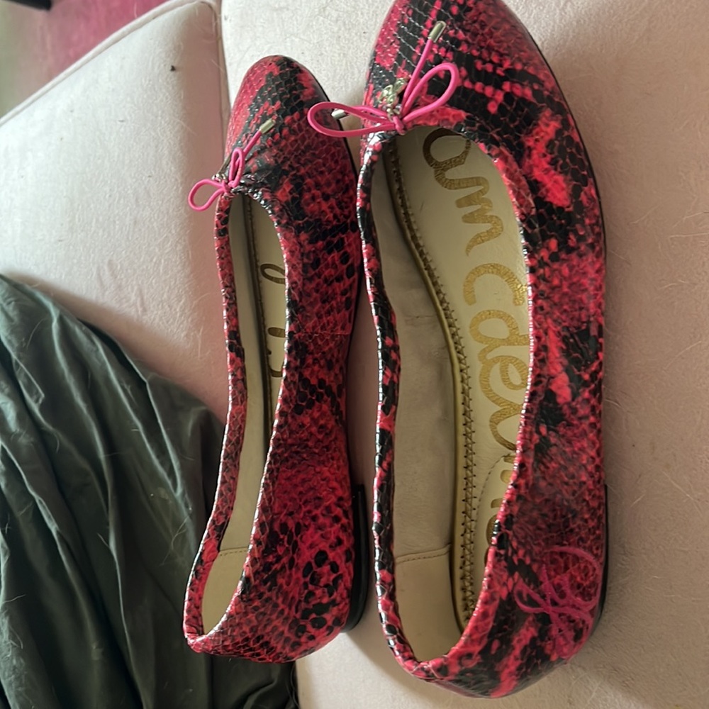 This Barbie Wears Sam Edelman Pink Python Ballet … - image 2